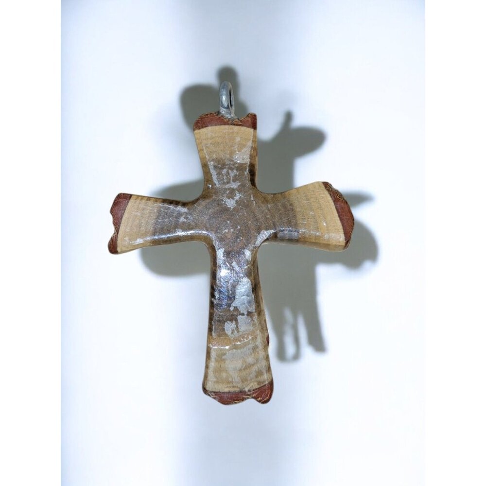 Handmade Olive Wood Rustic Cross, 3" x 2.5